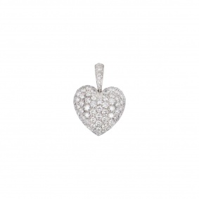 White Gold Diamond Heart Pendant White Gold Diamond Heart Pendant